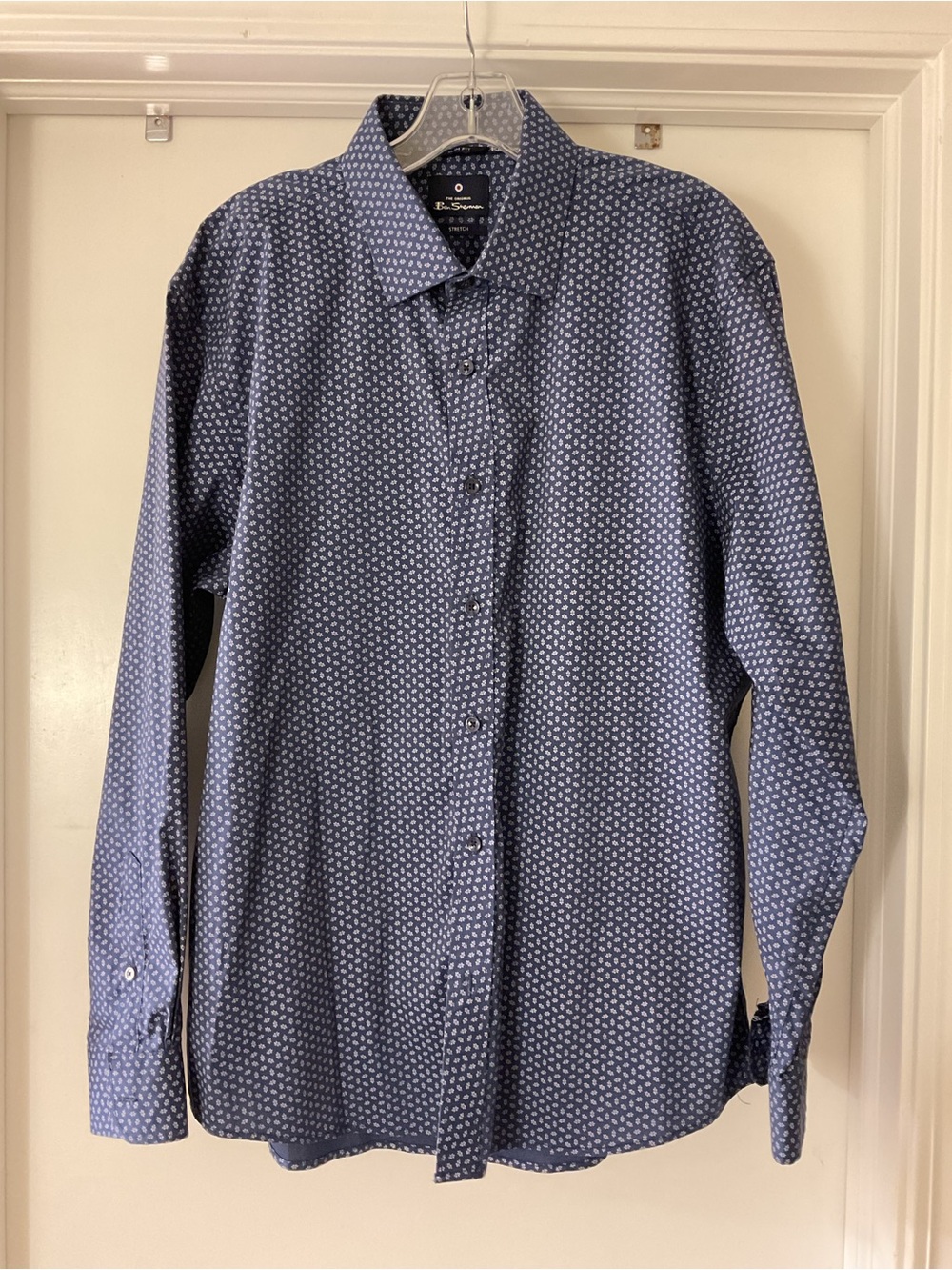 Ben Sherman Navy Blue Micro Dot Long-Sleeve Button-Down Shirt